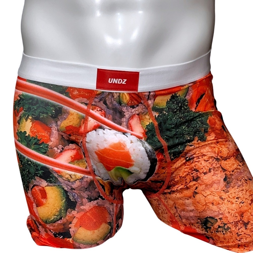 UNDZ Mens Sushi Print Boxer Briefs Small Multicolor Maxvent Stretch Underwear